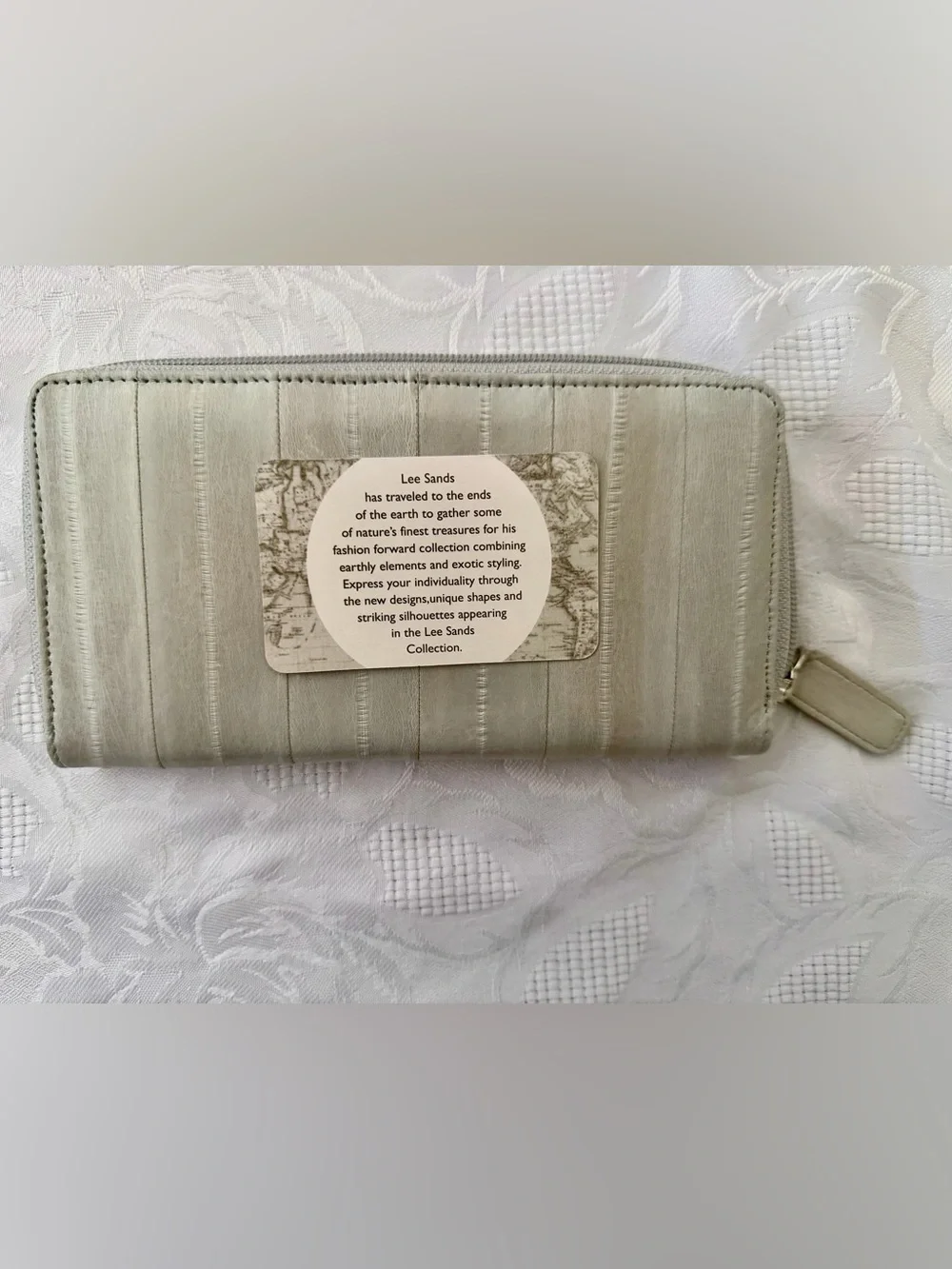 Ivory Zipper Wallet - Elegant Women's Leather Clutch